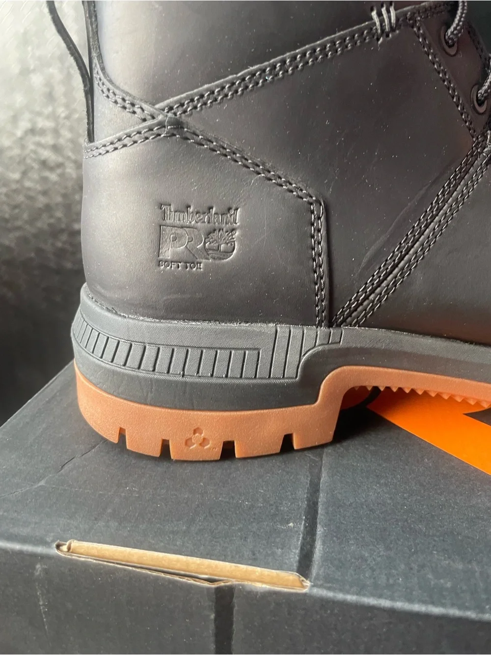 Timberland PRO Men's Black Work Boots with Tan Outsole